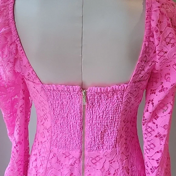 Lilly Pulitzer Pink Lace Dress Size 4 NWT - Picture 3 of 8